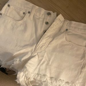 Madewell Relaxed White Denim Shorts